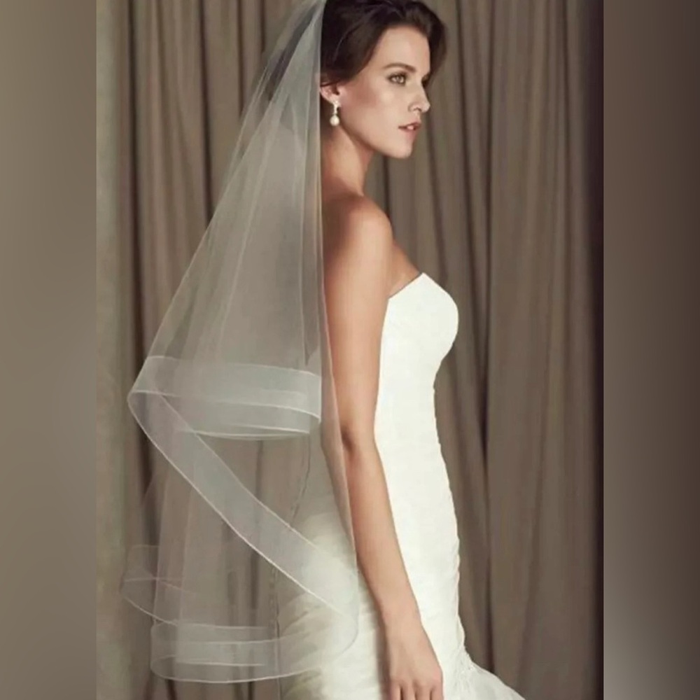 Horsehair Trim Handmade Fingertip Drop Veil